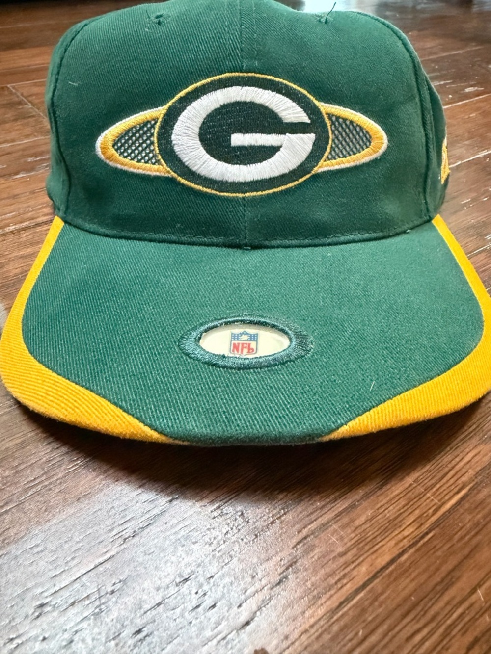 NFL Green and Yellow Green Bay Logo Snapback Hat​ - Picture 3 of 5
